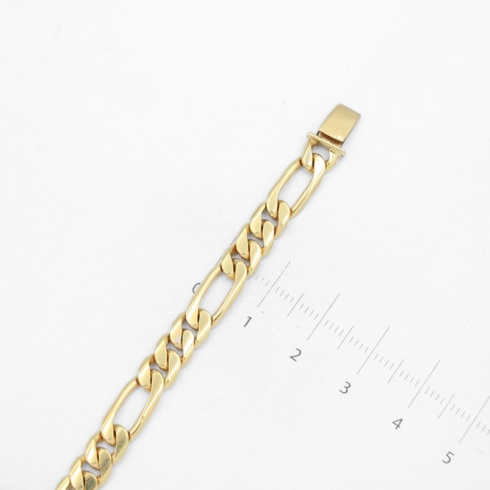 Pulsera de Oro 14k Modelo de Taller en Tejido 3x1 Sólido Brillante mod. 8672