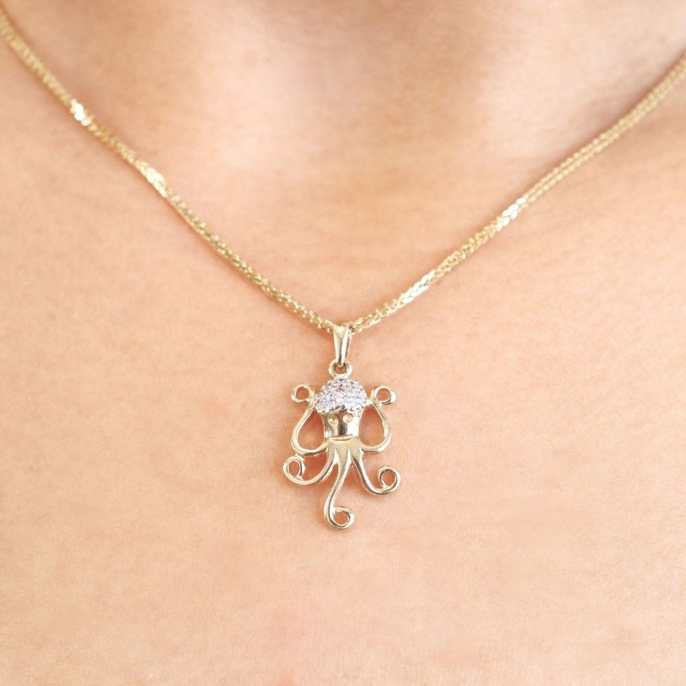 Dije de Pulpo con Piedras Brillantes mod. 4047