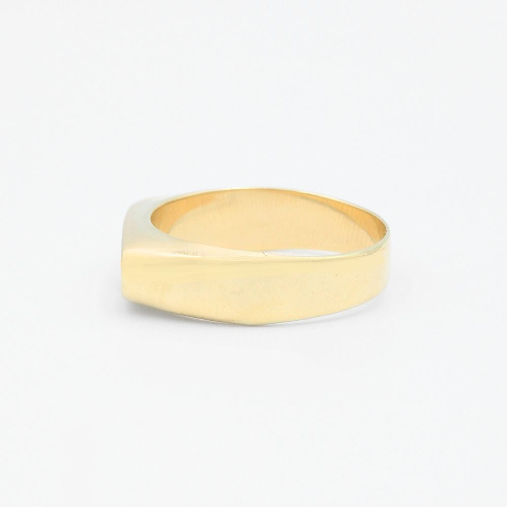 Anillo de Oro 14k Diseño de Sello Oval Liso mod. 1603
