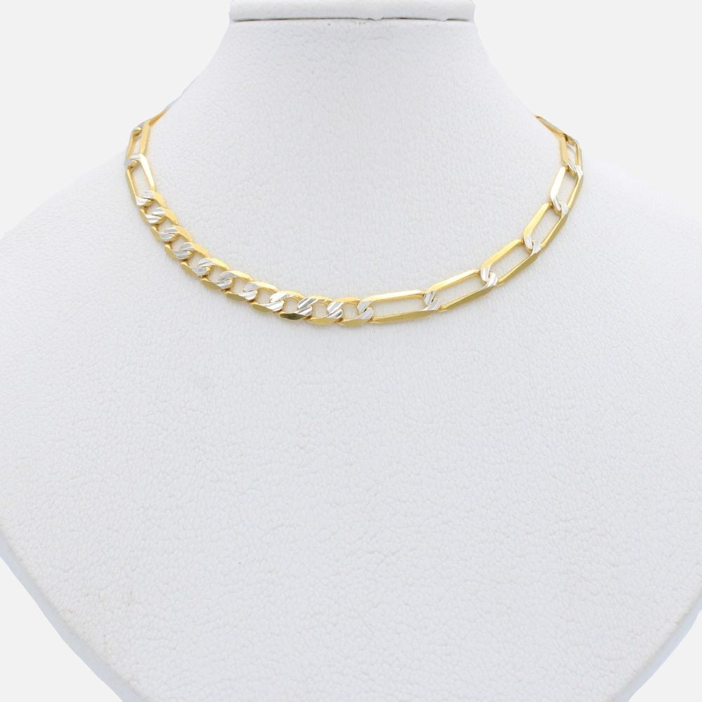 Cadena de Oro 14k Tejido 10x7 Solida Diamantado mod. 9907