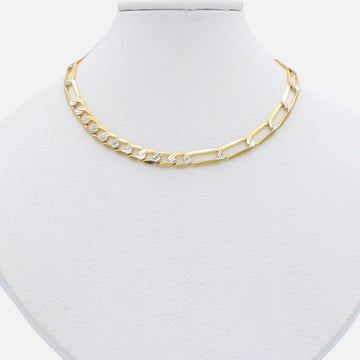 Cadena de Oro 14k Tejido 10x7 Solida Diamantado mod. 9907