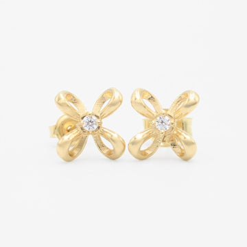 Arete de Oro 14k con Diseño de Moño con Incrustación de Zirconia mod. 9358