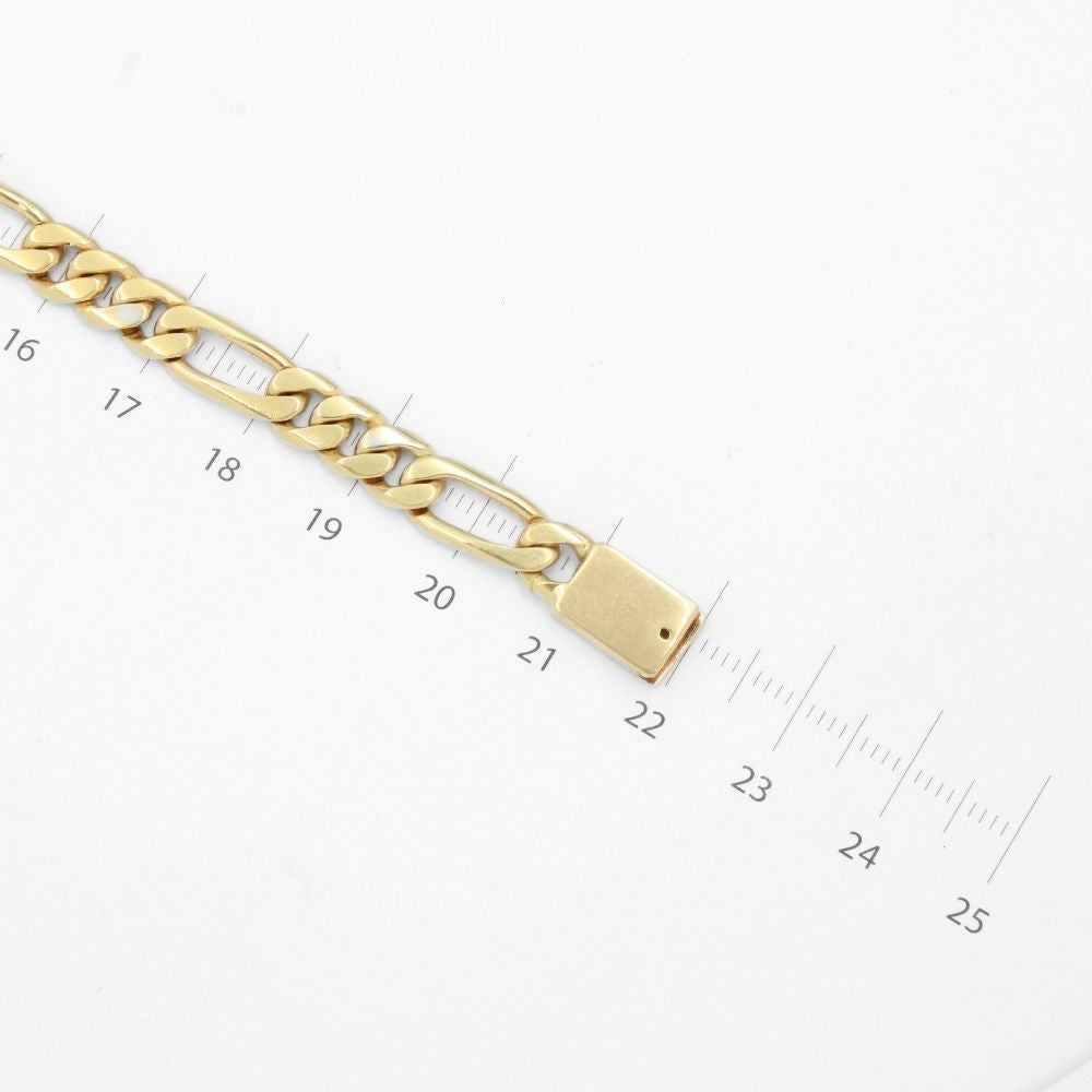 Pulsera de Oro 14k Modelo de Taller en Tejido 3x1 Sólido Brillante mod. 8672