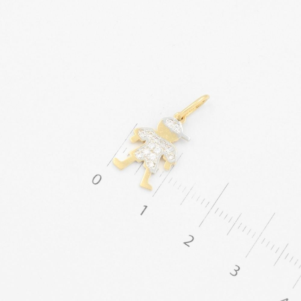 Dije de Oro 14k Niño Incrustado con Zirconias mod. 9226