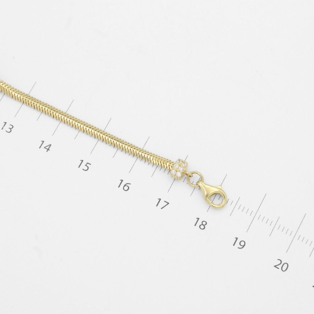 Pulsera de Oro 14k Diseño Especial con Esferas de Zirconias y Charm de Candado mod. 9694