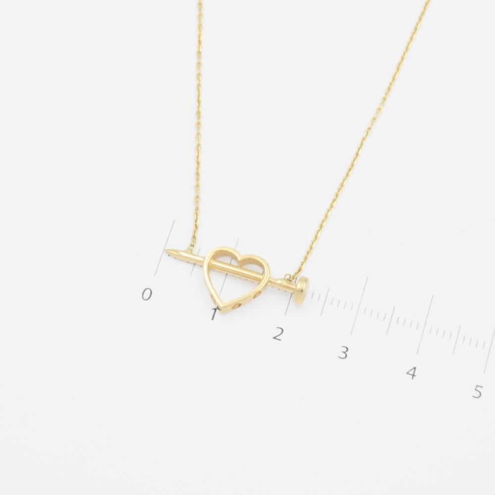 Gargantilla de Oro 14k Corazón con Clavo mod. 9056