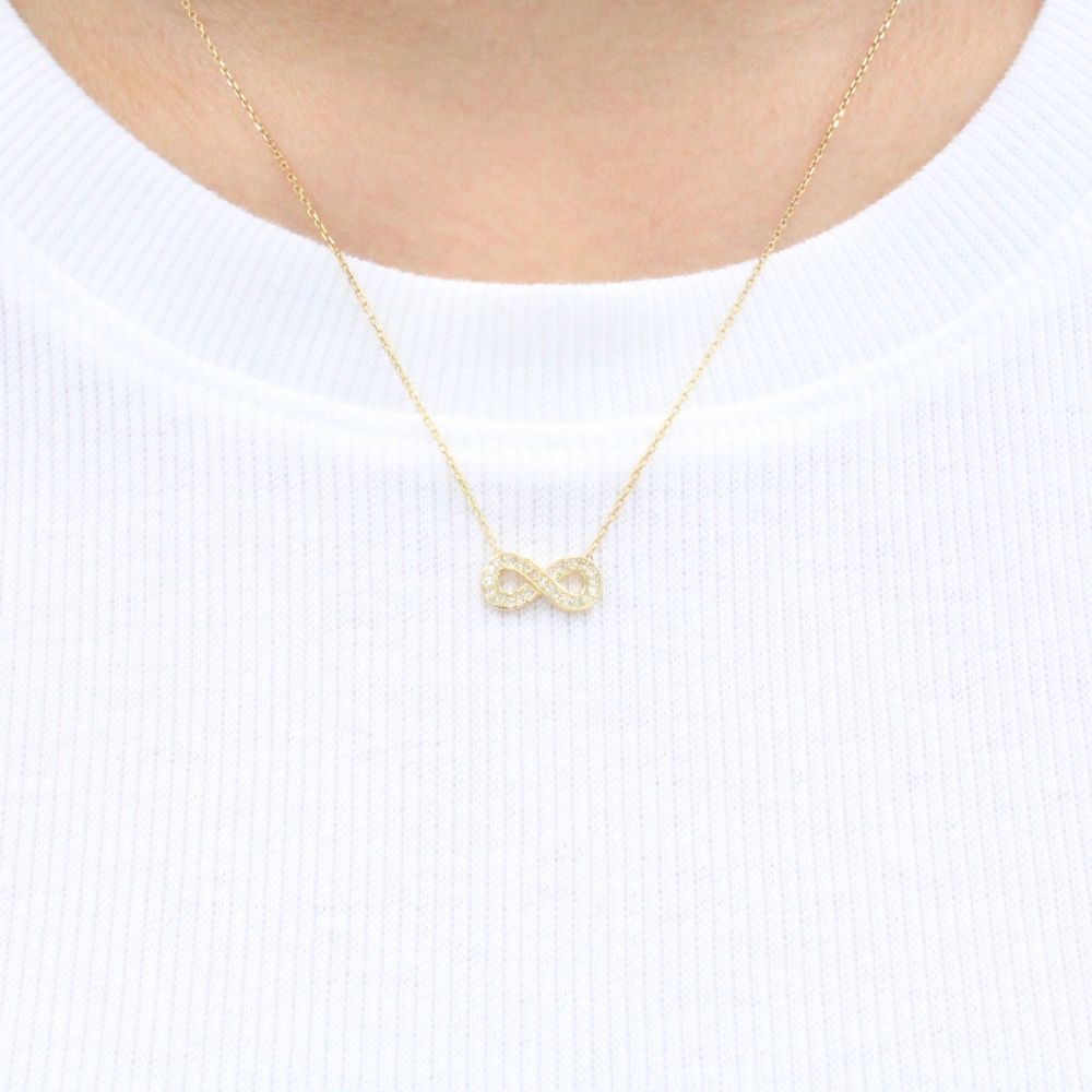 Gargantilla de Oro 14k Infinito con Zirconias mod. 9340