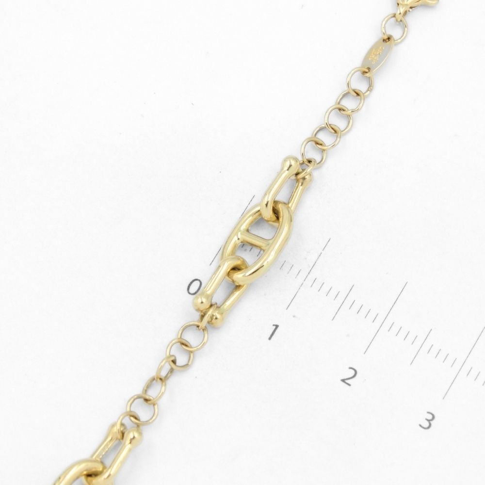 Pulsera de Oro 14k Modelo Elegante con Eslabones Finos y Huecos mod. 8658