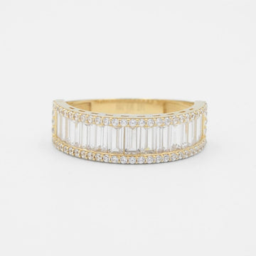 Anillo de Oro 14k con Incrustación de Zirconias Baguette mod. 8361