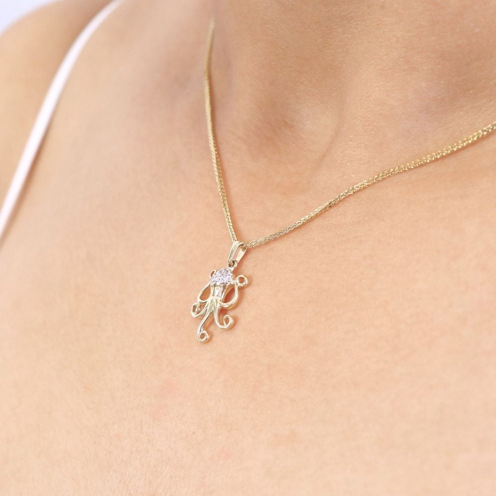 Dije de Pulpo con Piedras Brillantes mod. 4047