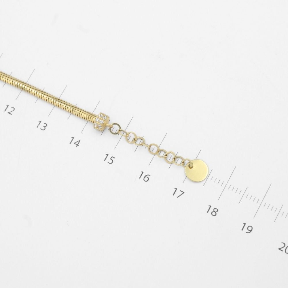 Pulsera de Oro 14k Diseño Especial con Esferas de Zirconias y Charm de Candado mod. 9694