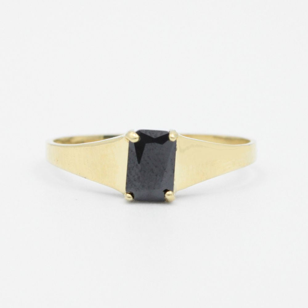 Anillo de Oro 14k de Zirconia Oscura mod. 9189