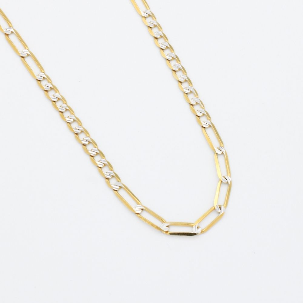 Cadena de Oro 14k Tejido 10x7 Solida Diamantado mod. 9907