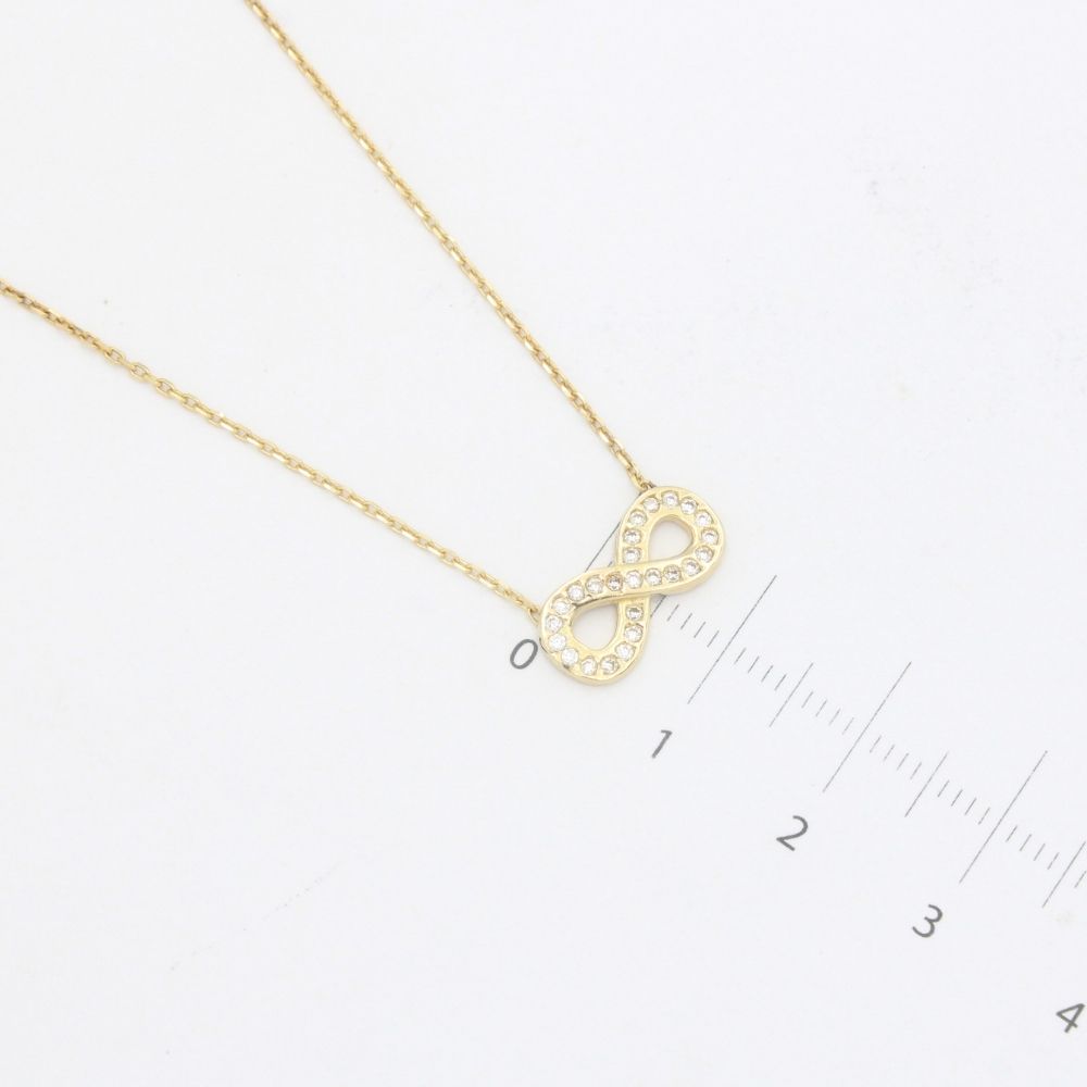 Gargantilla de Oro 14k Infinito con Zirconias mod. 9340