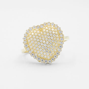 Anillo de Oro 14k Corazón Especial Incrustado con Zirconias mod. 8776