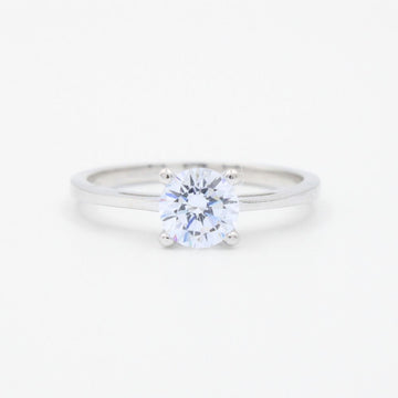 Anillo de Compromiso en Oro 14k Blanco de Diseño Fino con Zirconia Brillante mod. 8958