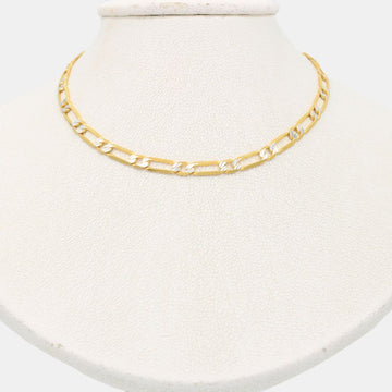 Cadena de Oro 14k Tejido 1x1 Sólido con Diamantado Blanco mod. 8934