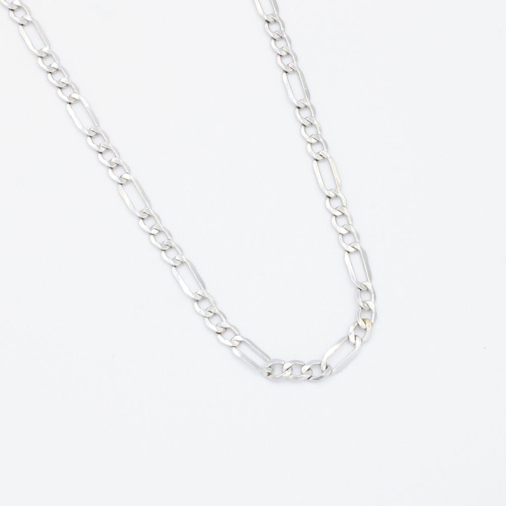 Cadena de Oro 14k Tejido 3x1 Hueco en Tono Blanco mod. 9502