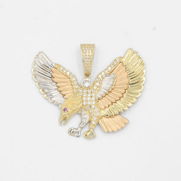 Dije de Oro 14k Águila Brillante Incrustada con Zirconias mod. 7706