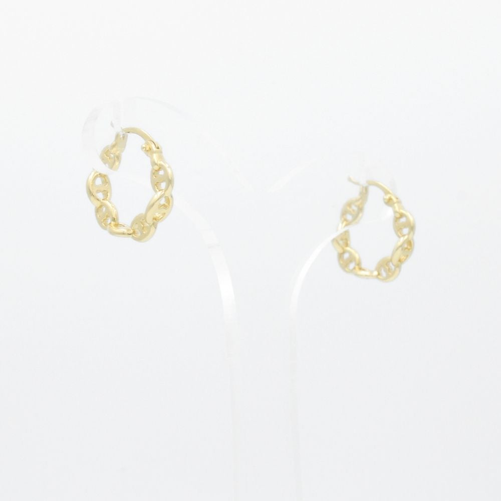 Arracada de Oro 14k Tubular Hueca con Diseño Elegante mod. 8752