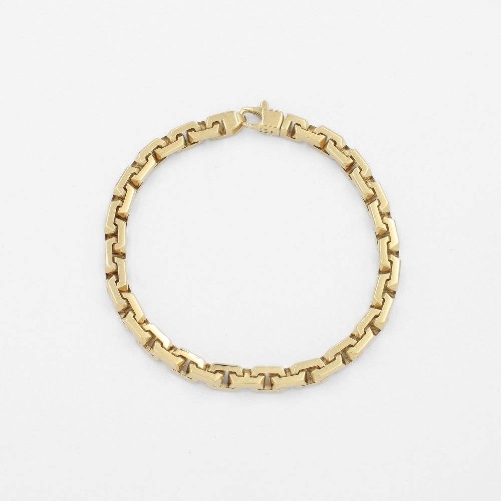 Pulsera de Oro 14k de Tejido Hueco Especial Estilo Ancla mod. 9695