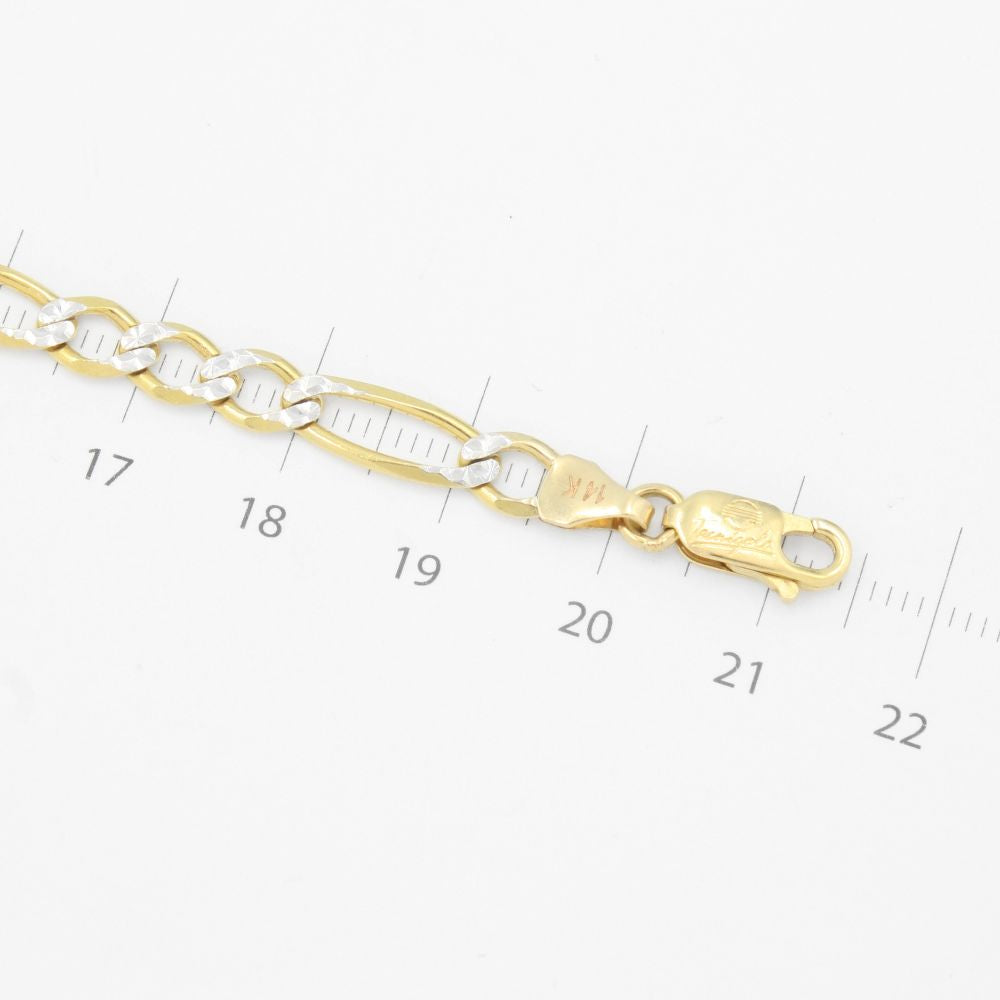 Pulsera Eslabón de Oro 14k Tejido 3x1 Diamantado mod. 9511