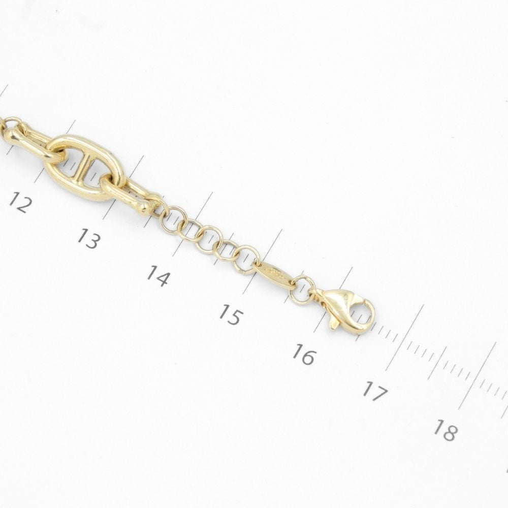 Pulsera de Oro 14k Modelo Elegante con Eslabones Finos y Huecos mod. 8658