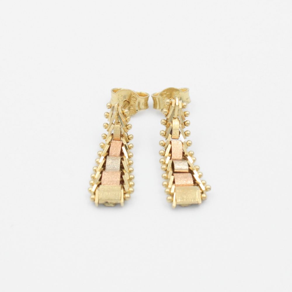 Arete de Oro 14k con Diseño de Petatillo Especial mod. 9067