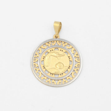 Medalla de Oro 14k Diseño Especial con Calado Fino e Imagen de Bautizo mod. 9523