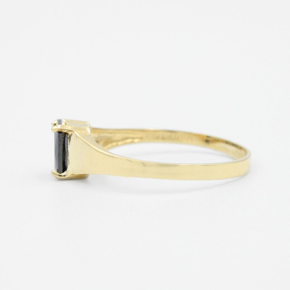 Anillo de Oro 14k de Zirconia Oscura mod. 9189