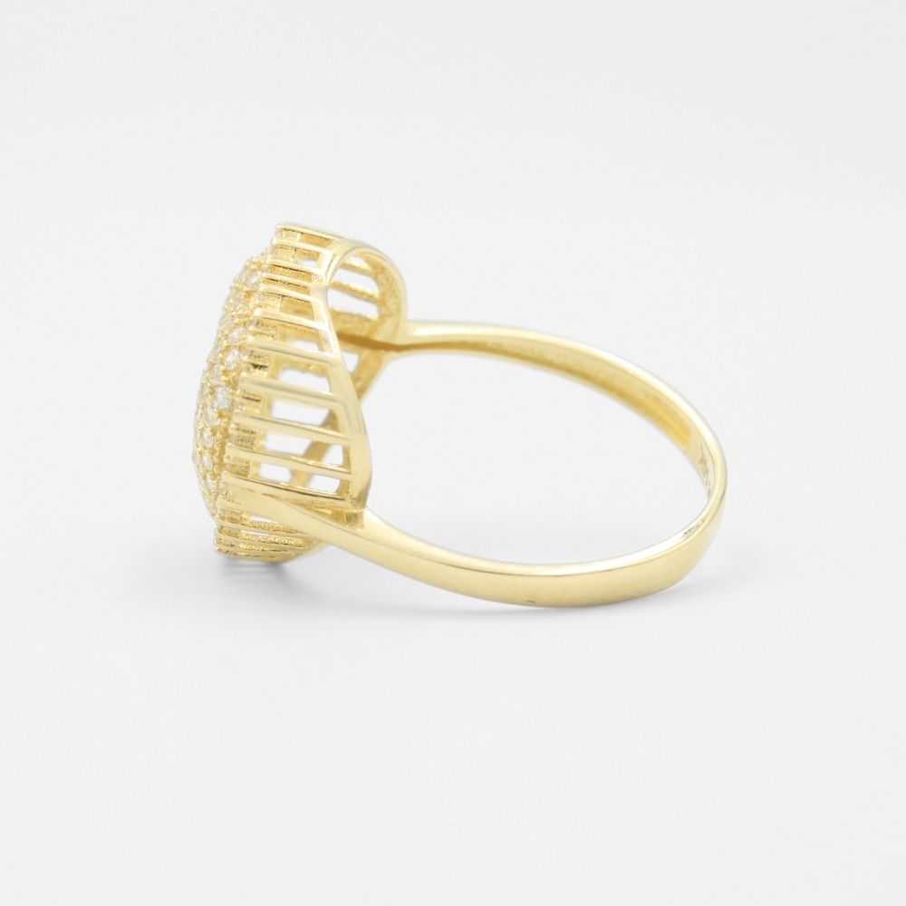 Anillo de Oro 14k Corazón Especial Incrustado con Zirconias mod. 8776