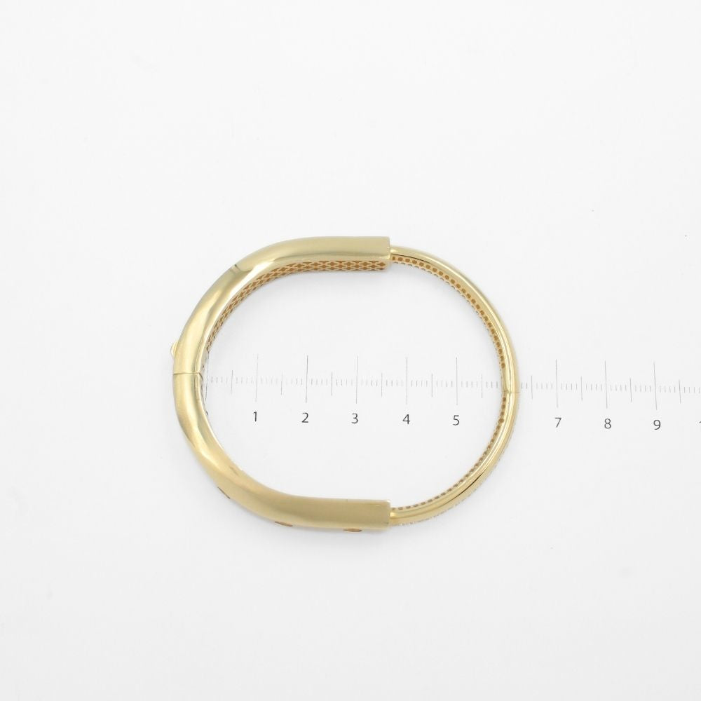 Aro de Oro 14k Modelo Especial Electro Formado Hueco con Incrustación Fina de Zirconias mod. 9745
