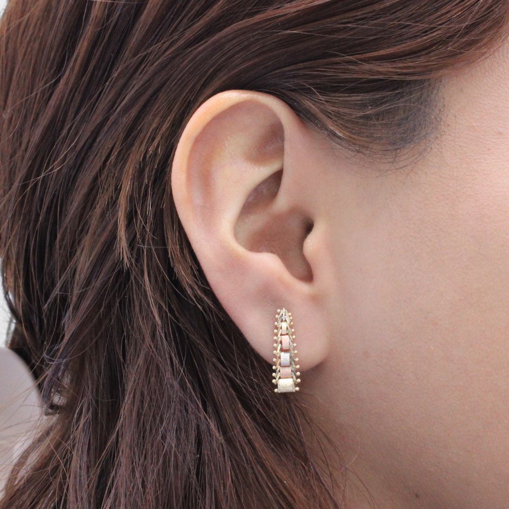 Arete de Oro 14k con Diseño de Petatillo Especial mod. 9067