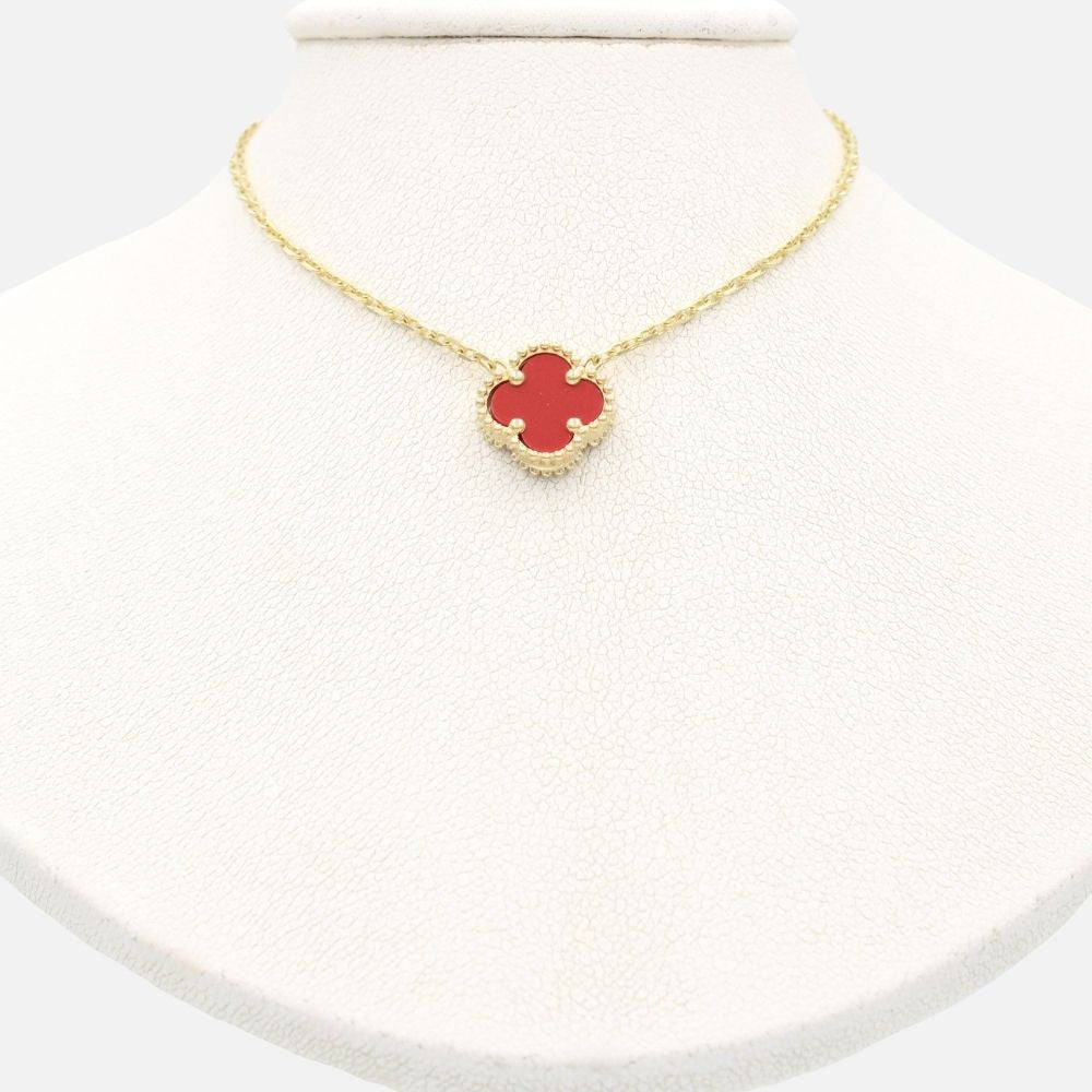 Gargantilla de Oro 14k Trébol de Jaspe Especial mod. 9568