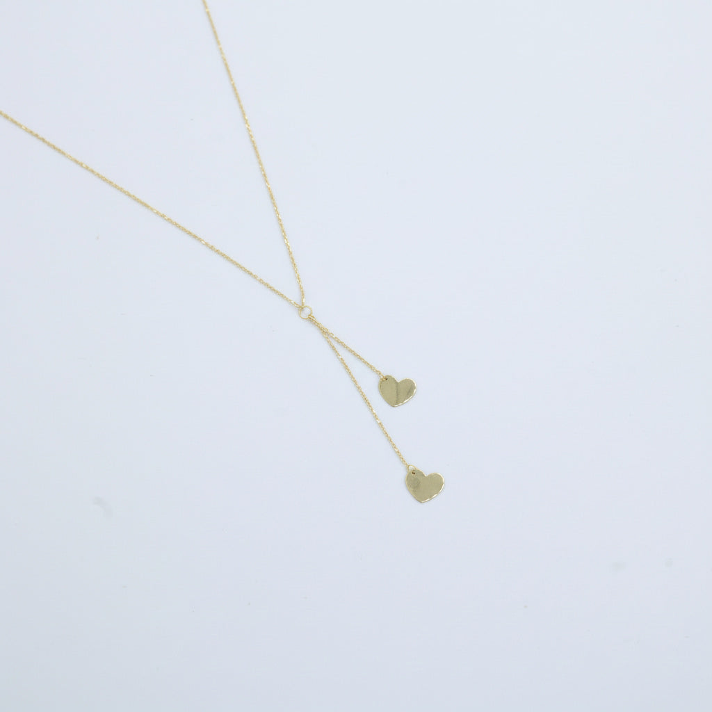 Gargantilla de Oro 14k Diseño Doble Corazón mod. 10065