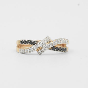 Anillo de Oro 14k con Diseño Incrustado de Zirconias Finas mod. 8080