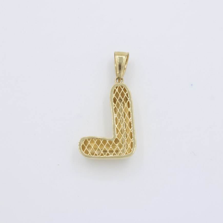 Dije de Oro 14k Modelo de Inicial L de Diseño Inflado y Brillante mod. 10088