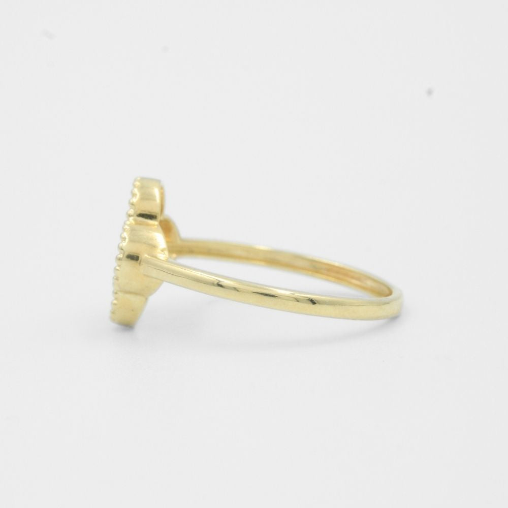 Anillo de Oro 14k Trébol Especial con Diamantado Rosa mod. 7993