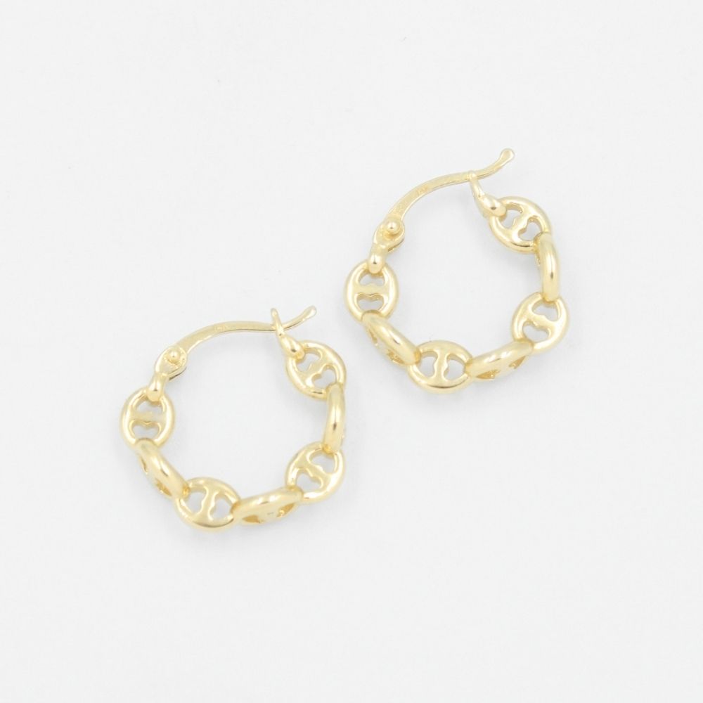 Arracada de Oro 14k Tubular Hueca con Diseño Elegante mod. 8752