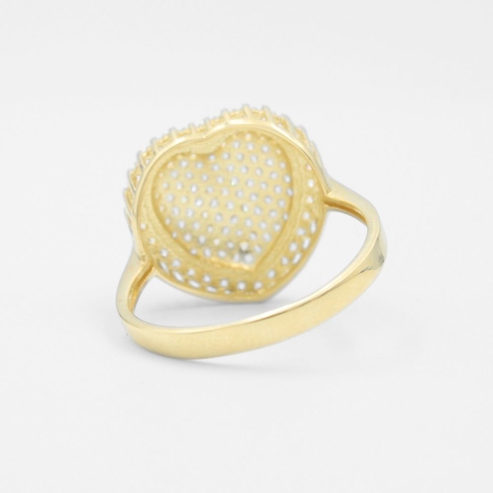 Anillo de Oro 14k Corazón Especial Incrustado con Zirconias mod. 8776