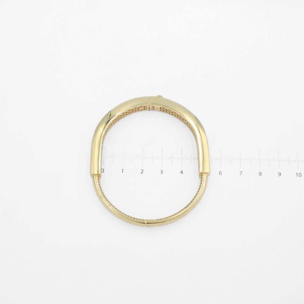 Aro de Oro 14k Modelo Especial Electro Formado Hueco con Incrustación Fina de Zirconias mod. 9745
