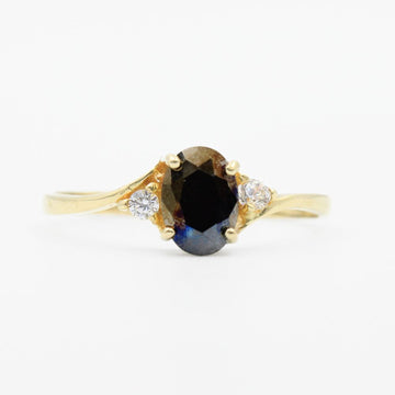 Anillo de Oro 14k con Diseño Oval Incrustado de  Zirconia mod. 9176