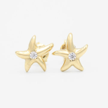 Arete de Oro 14k con Diseño de Estrella con Incrustación de Zirconia mod. 9359