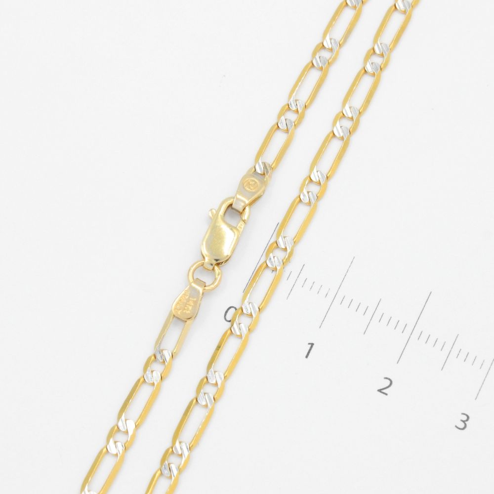 Cadena de Oro 14k Tejido 1x1 Sólido con Diamantado Blanco mod. 8934