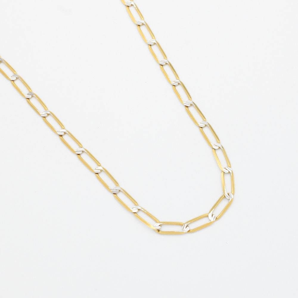 Cadena de Oro 14k Tejido Inglesa Solida Diamantado mod. 9908