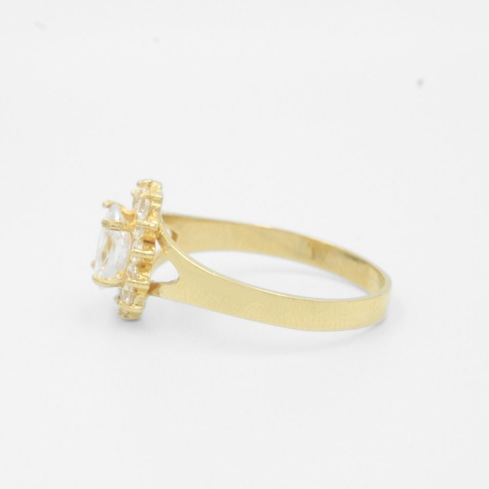 Anillo de Oro 14k Elegante con Zirconia Brillante mod. 7725