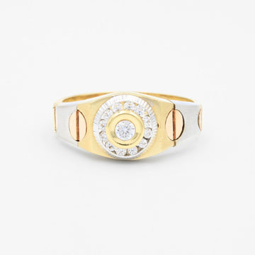 Anillo de Oro 14k Cinturón con Incrustaciones de Zirconias mod. 0041