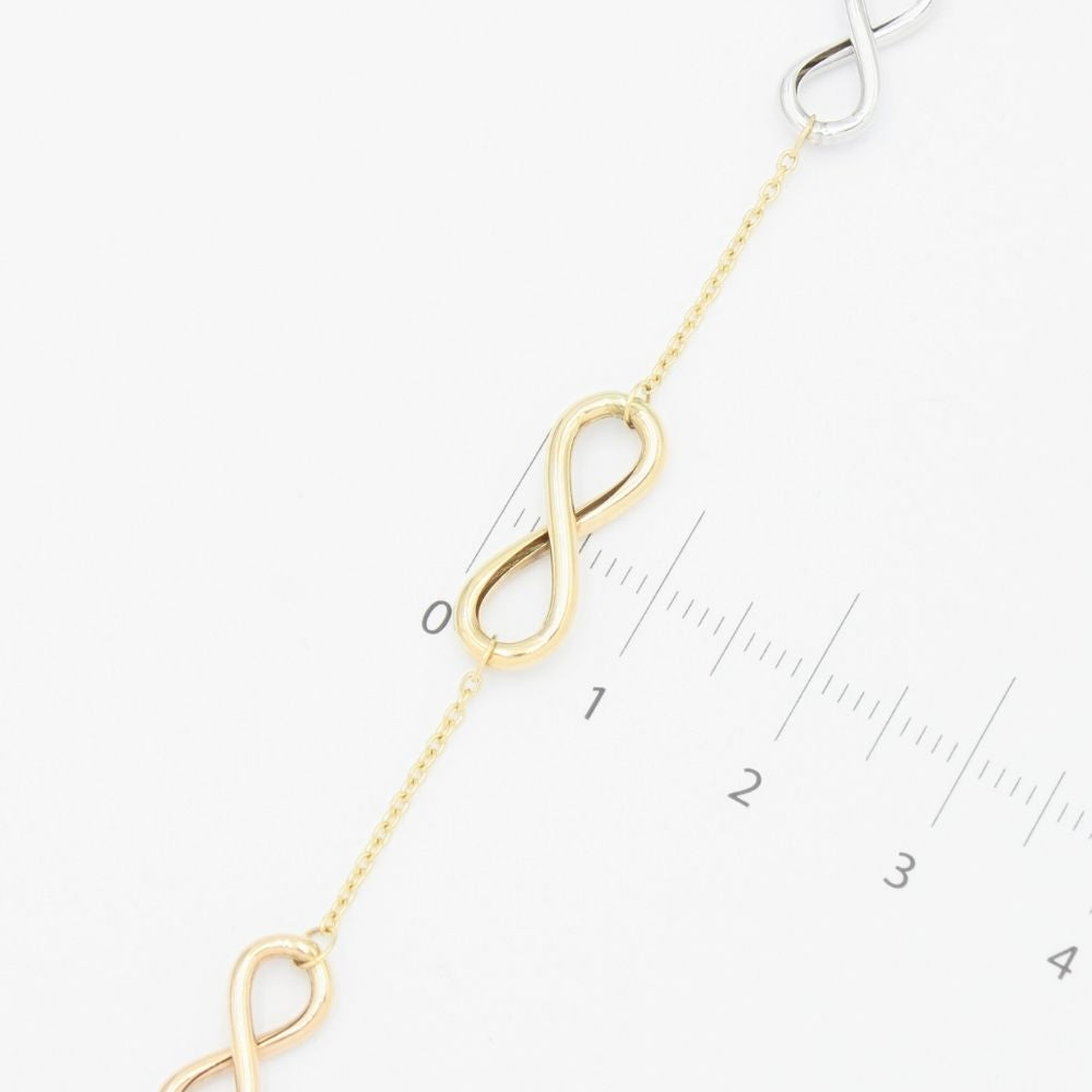 Pulsera de Oro 14k Diseño de Infinitos Inflados mod. 9325