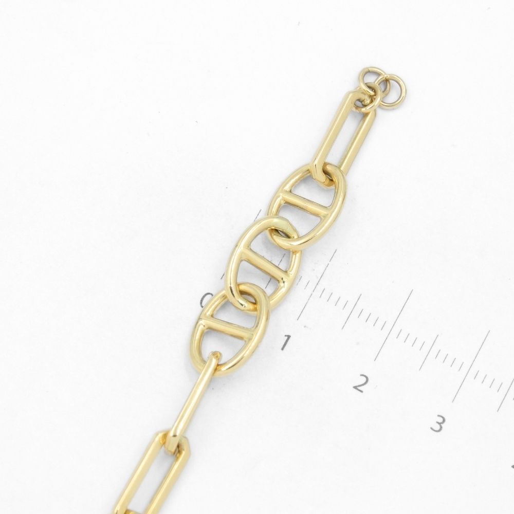 Pulsera de Oro 14k Tejido 3x3 con Diseño Tubular Hueco Estilo Brillante mod. 8656