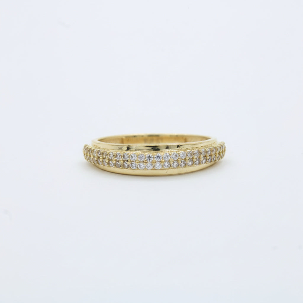 Anillo de Oro 14k Modelo Elegante con Incrustación Especial de Zirconias  mod. 10010